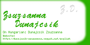 zsuzsanna dunajcsik business card